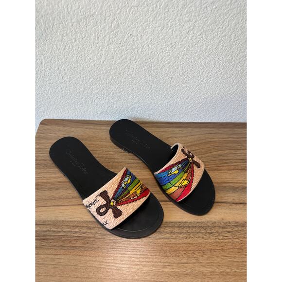 Christian Dior Embroidered Slide Sandals “Judgement” Rainbow Beaded Flats – Size - Picture 1 of 3